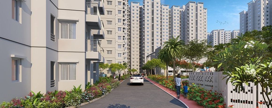 Shriram 122 West – Internal driveway and landscaping (artist's impression)
