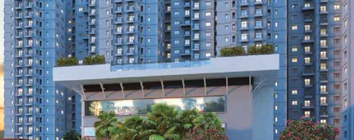 Shriram 122 West – Landscaped podium and clubhouse between the towers (artist's impression)